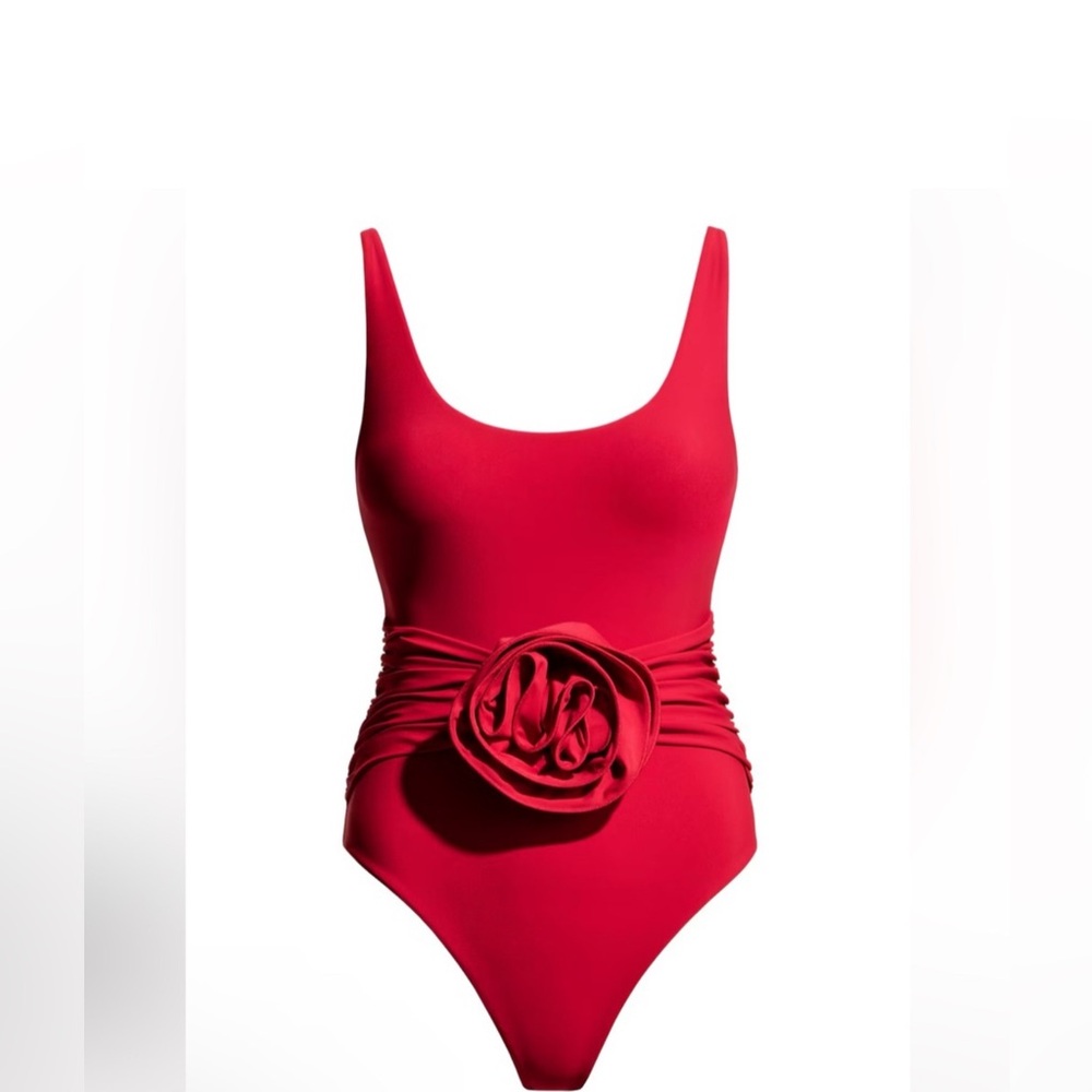 Magda butrym x h&m swimsuit with rose applique, tags removed.